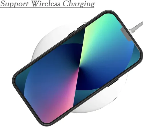 Miniatura 7 de Unov Funda diseñada para iPhone 13, funda negra con [patrón antideslizante en relieve], protección delgada a prueba de golpes [TPU antiarañazos]