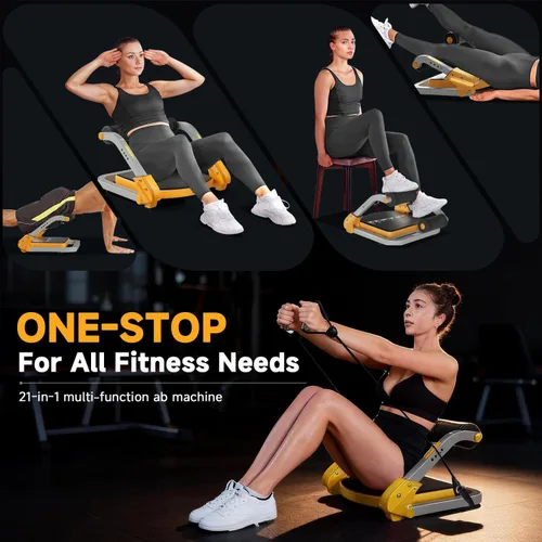 Miniatura 2 de Entrenador abdominal/máquina de crujidos, equipo de entrenamiento abdominal, resistencia ajustable 4, máquina de abdominales para entrenamiento