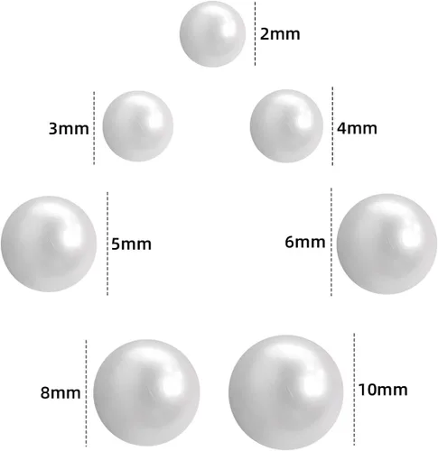 Miniatura 6 de 5600 cuentas de media perla para manualidades, manualidades, manualidades, álbumes de recortes, fabricación de joyas, maquillaje, zapatos