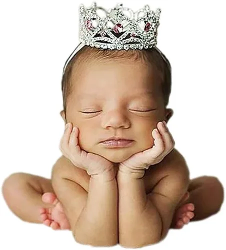 Miniatura 4 de Diadema para sesiones de fotos para recién nacidos, de cristal, princesa, fiesta, accesorios de fotografía Corona 2