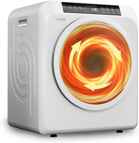 Miniatura 8 de Bonnlo Secadora de ropa portátil de 3.5 pies cúbicos, máquina secadora de tambor de carga frontal con panel de control LED y tambor de acero Gris