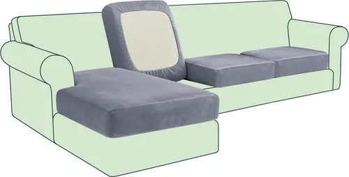 Miniatura 56 de CHUN YI - Funda elástica de cojín para sofá biplaza, funda de asiento de sofá con tela jacquard de elastano (mediana, color marfil blanco)
