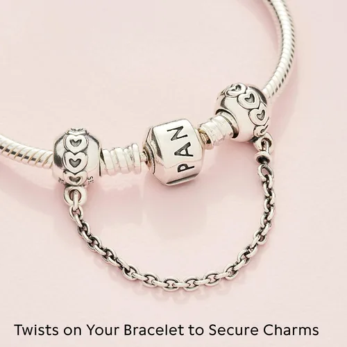 Miniatura 4 de PANDORA Anillo de joyería de corazones cadena de seguridad de plata de ley, 2 pulgadas