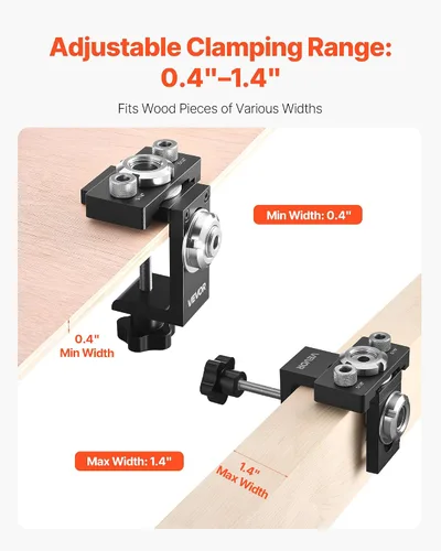 Miniatura 4 de VEVOR Kit de plantilla de taco, plantilla de taco autocentrada para agujeros rectos, herramienta de juntas de carpintería de aleación de aluminio