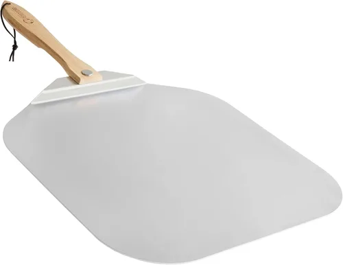 Miniatura 11 de Pomodoro pala para pizza de aluminio con asa de madera plegable para guardar fácilmente, de 12" x 14", para cocinar pan y pizzas en el hogar