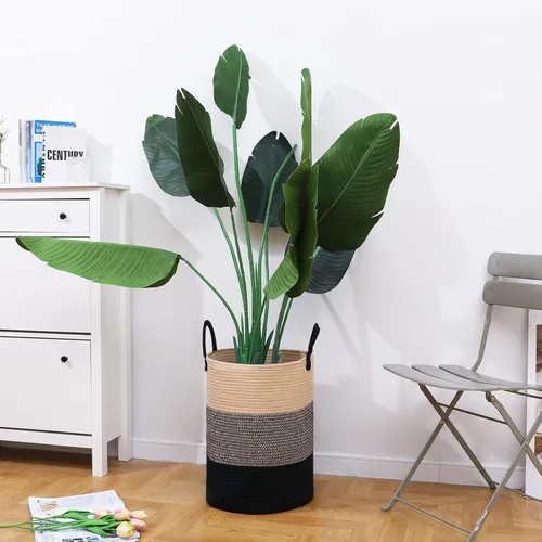 Miniatura 8 de VIPOSCO Cesta de lavandería grande, cesta de almacenamiento de cuerda tejida alta para mantas, juguetes, ropa sucia en la sala de estar, baño