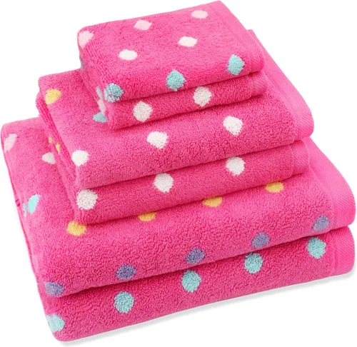 ORIGINAL KIDS Juego de 6 toallas – Bath Time Sugar & Spice – 2 toallas, 2 toallas de mano y 2 paños – 100% algodón jacquard suave absorbente toalla