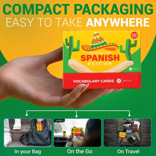 Miniatura 9 de Tarjetas didácticas de vocabulario en español – 300 palabras y frases para principiantes y adultos – Aprender español con guía de pronunciación