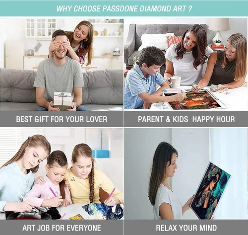 Miniatura 5 de Kits de pintura de diamantes 5D para adultos y niños, arte de diamantes, pintura de diamantes, arte de taladro completo, manualidades por números