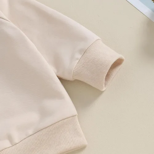Miniatura 42 de Conjunto de ropa de otoño e invierno para bebé niño pequeño, sudadera de manga larga con colores contrastantes, pantalones elásticos para recién