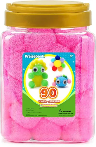 Miniatura 44 de Praisebank 300 pompones de 1 pulgada para artes y manualidades, manualidades en tarro