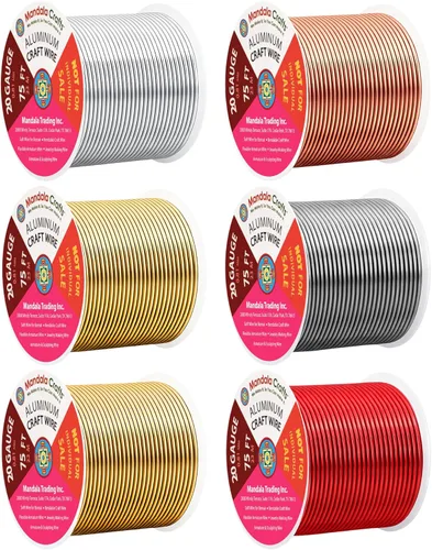 Miniatura 188 de Mandala Crafts - Alambre de aluminio anodizado de 8 calibre para hacer joyas - 9.75 m de alambre flexible negro colorido - Flexible para bonsái