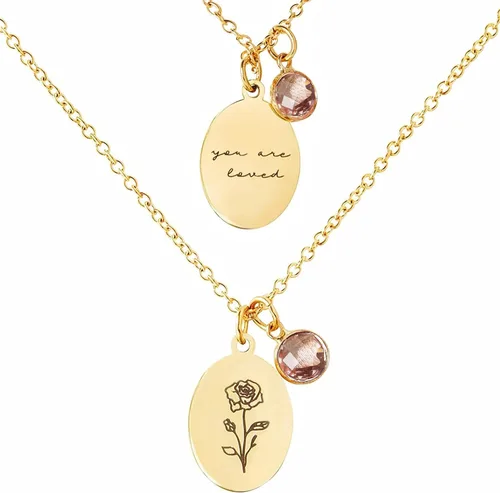 Miniatura 12 de Birth Flower Necklace December Birthstone Necklace Charm Necklace for Mom Birthday Gifts Gold Chain Dainty Gold Necklace for Women Womens Jewelry
