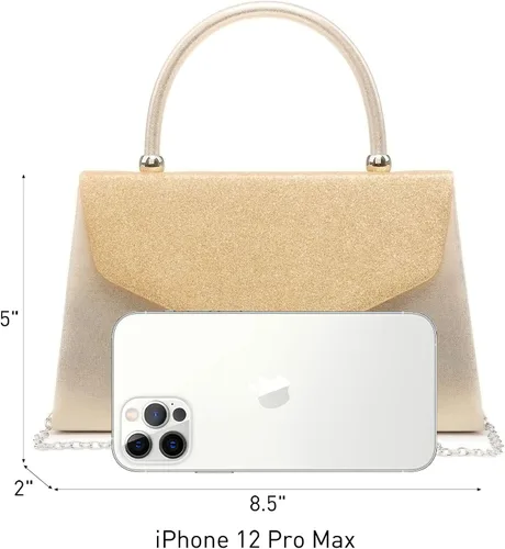 Miniatura 66 de Dasein Bolso de noche para mujer, embragues de fiesta, bolsos de boda, cóctel, baile de graduación, bolsos con purpurina esmerilada