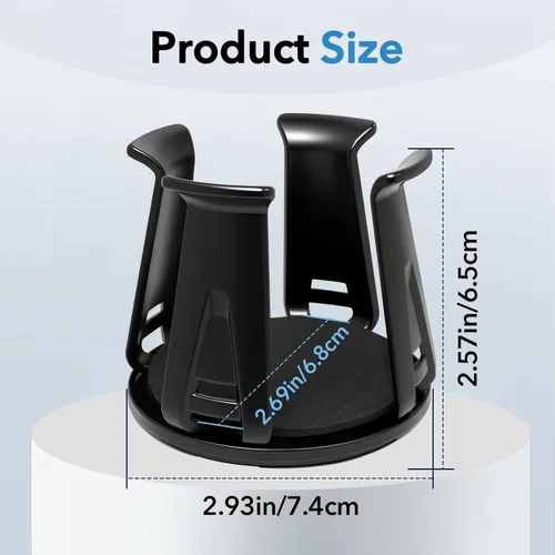Miniatura 3 de 4 piezas de soporte para tazas de automóvil, autoadhesivos, expansibles para automóvil, adaptador de portavasos negro automotriz con brazos