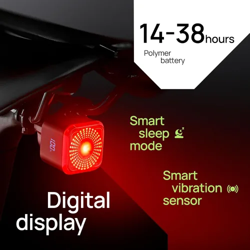 Miniatura 5 de Luces inteligentes para bicicleta delanteras y traseras, kit R15, recargable por USB C con detección automática de frenos, 500 lúmenes impermeable