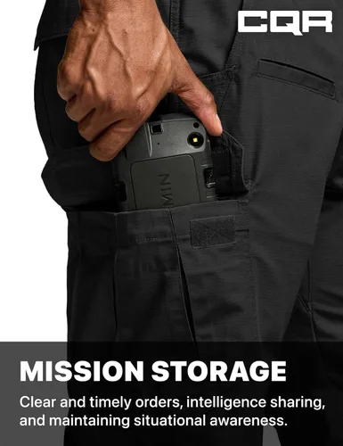 Miniatura 5 de CQR - Pantalones tácticos tipo cargo para hombre, tejido ripstop, resistentes al agua, ligeros, para uso diario, trabajo, senderismo o exteriores