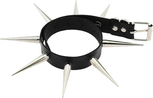 Miniatura 2 de Gargantilla unisex de cuero punk de la PU de la roca gótica Spikes Gargantilla collar exagerado collar joyería
