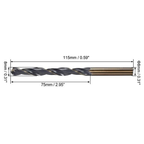 Miniatura 2 de uxcell 36 brocas de vástago recto, 0.165 in, titanio dorado y nitruro negro recubierto de acero de alta velocidad (HSS) 4341 con vástago de 0.165 in