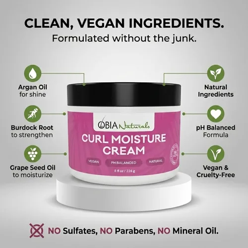 Miniatura 2 de OBIA Naturals Crema hidratante para rizos, acondicionador ligero sin enjuague, 8 onzas
