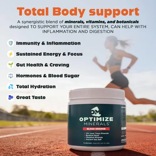 Miniatura 8 de Optimize Minerals Fórmula Diaria Multimineral – Magnesio, Electrolitos y Suplemento en Polvo de Minerales Traza - Bebida de Vitaminas Sin Gluten