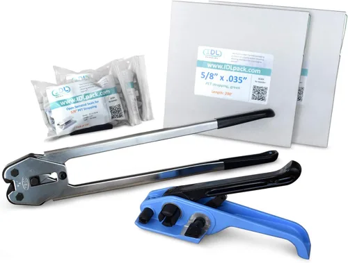 Miniatura 20 de IDL Packaging - PET-B-58-D Kit de flejado de poliéster de 5/8", estándar con dispensador - Todo lo que necesitas para atar un palet