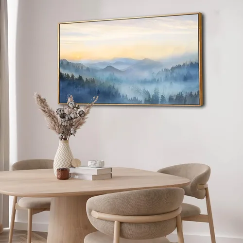 Miniatura 6 de YJYart Arte de pared de árbol para sala de estar, bosque y naturaleza, pintura de 20 x 40 pulgadas, enmarcado, paisaje, impresión en lienzo