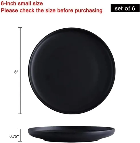 Miniatura 2 de Platos pequeños de 6 pulgadas para aperitivos de porcelana mate, elegantes platos redondos de tamaño mini para postre, ensalada, aperitivos, juego