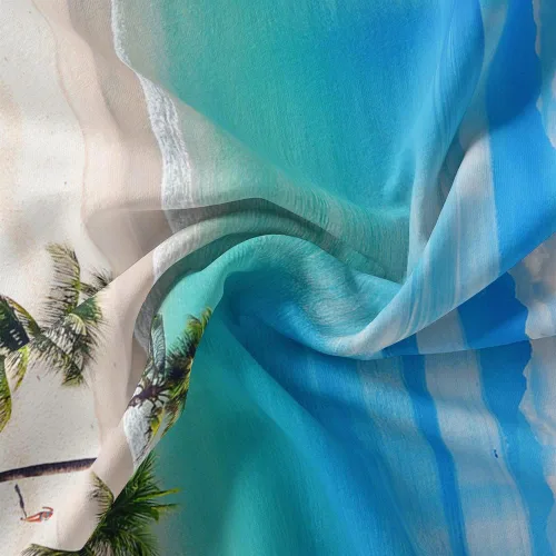 Miniatura 5 de Sanzugh - Tapiz de pared de playa del océano, arte de ventana falsa de naturaleza del mar de Hawái, tapices para colgar en dormitorio, dormitorio
