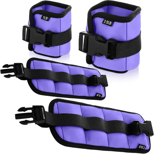 Miniatura 15 de Hollowfly 2 pares de pesas de tobillo y muñeca para ejercicios terrestres o acuáticos, puños acuáticos, bandas de fitness de aeróbicos acuáticos Azul