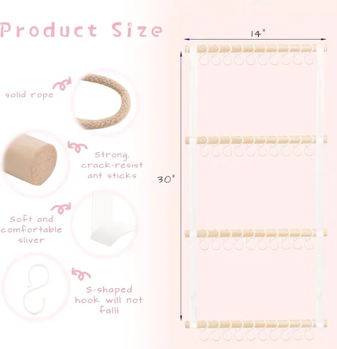 Miniatura 2 de POVETIRE Soporte para diadema organizador de bandas para la cabeza para niñas, diademas de bebé, accesorios para el cabello, organizador