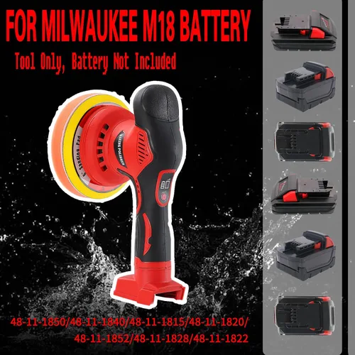Miniatura 2 de Pulidor inalámbrico de coche para batería Milwaukee m18, pulidor eléctrico para detalles/pulido/encerado de automóvil (batería no incluida)