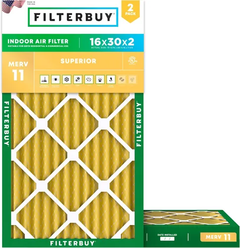 Miniatura 54 de Filterbuy Filtro de aire MERV 11 de 8 x 14 x 1 pulgadas para defensa de mascotas y alergias (paquete de 2), filtros electrostáticos plisados