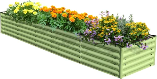 Miniatura 8 de Olle Juego de camas de jardín elevadas galvanizadas en forma de U 4 en 1 de 17 pulgadas de alto, en forma de U, para jardinería, jardinería, maceta