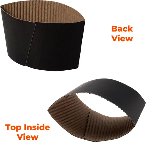 Miniatura 4 de FMP Brands Paquete de 1000 fundas para tazas de café de 8 onzas, fundas desechables para tazas calientes, fundas para tazas de café negras a granel
