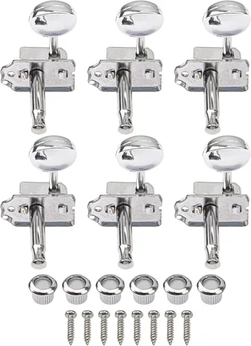 Miniatura 2 de 6 cabezales de afinación de guitarra eléctrica Yootones 6 en línea estilo vintage compatibles con Squier Classic Vibe Fender Strat Tele