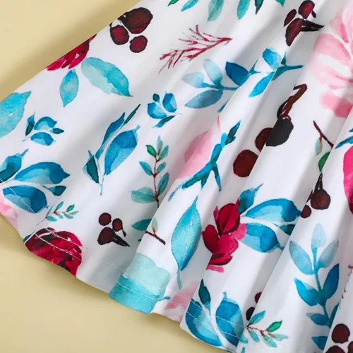 Miniatura 6 de Conjunto de ropa floral con volantes y pantalones para niñas pequeñas