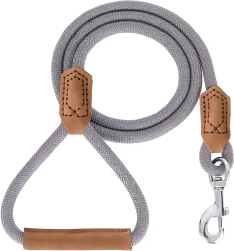 Miniatura 11 de Mile High Life Correa para perro de cuero premium Correa de cuerda resistente Asa de cuero Cierre fuerte de aleación de zinc Perros Mango