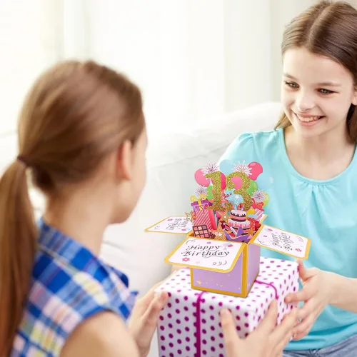 Miniatura 4 de CIEHER Tarjeta desplegable de cumpleaños número 13 para adolescentes, tarjeta de felicitación 3D única, regalos de cumpleaños para niñas y niños