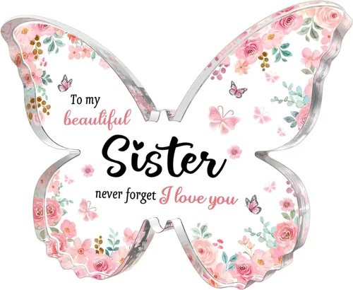 Miniatura 9 de GiftyTrove Regalos para tía, Placa de Acrílico en Forma de Mariposa de 5x3.8x0.5 Pulgadas, Regalo para el Día de la Madre, San Valentín, Cumpleaños