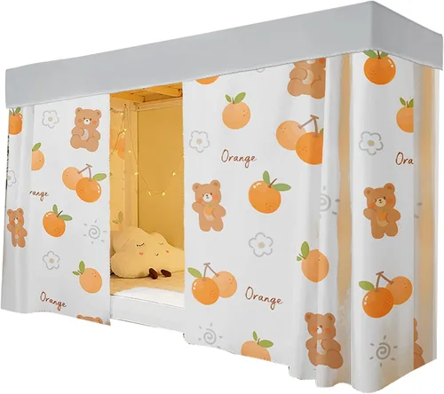 Miniatura 13 de Minache Cortina de litera para dormitorio de estudiantes, cortina opaca de dibujos animados, cortina de cama individual, sombra de privacidad, toldo