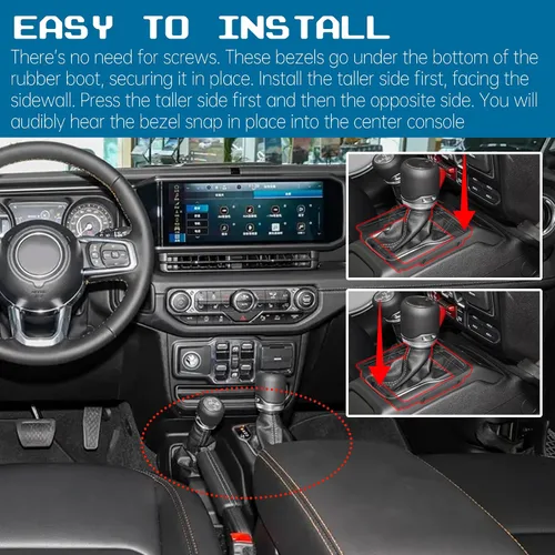 Miniatura 6 de TonGass Paquete de 2 biseles de cambio de transmisión manual compatibles con Jeep Cherokee/Wrangler, color negro