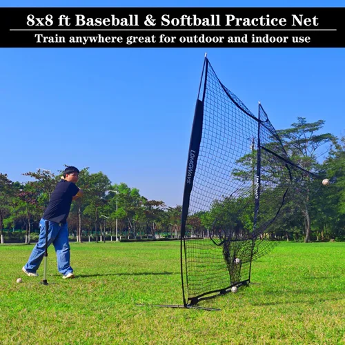 Miniatura 7 de 7x7ft/8x8ft Baseball Softball Net with Steel Frame for Batting, Hitting, Pitching, Portable Baseball Batting Net with Carry Bag, Great for All Levels