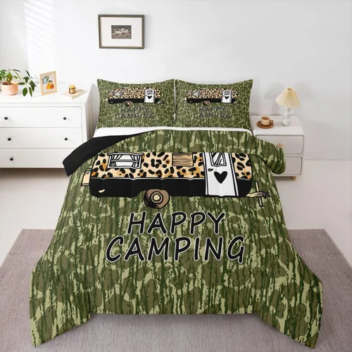 Miniatura 24 de Erosebridal Juego de edredón de pesca tamaño individual para hombres, juego de ropa de cama de peces de lubina para pescadores, niños de caza