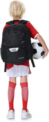 Miniatura 7 de Hsmihair - Mochila de fútbol juvenil - Mochila para fútbol y baloncesto, con compartimento para pelota y tacos separados