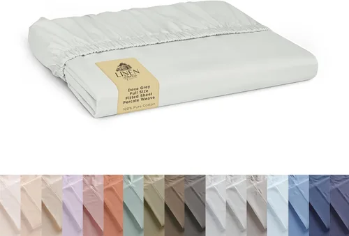 Miniatura 17 de Sábana bajera de 100% algodón percal, tamaño King, verde salvia, 1 sábana bajera con bolsillos profundos, ropa de cama fresca y resistente, 78 x 80