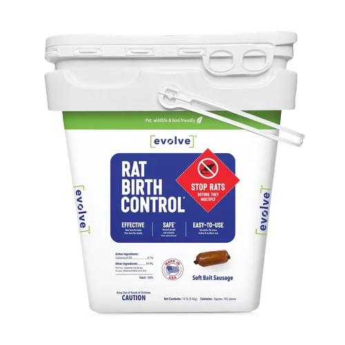 Miniatura 11 de Evolve Rat Anticonceptivo Salchichas de cebo suave – 1.5 libras Control de población de ratas científicamente probado No es un veneno, manejo