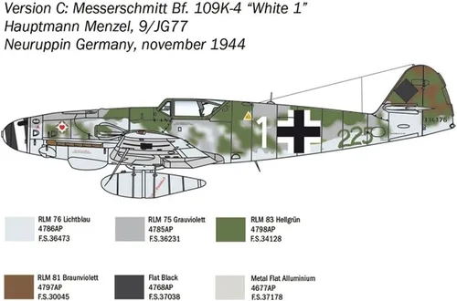 Miniatura 6 de Italeri BF-109 K-4 Messerschmitt, multicolor