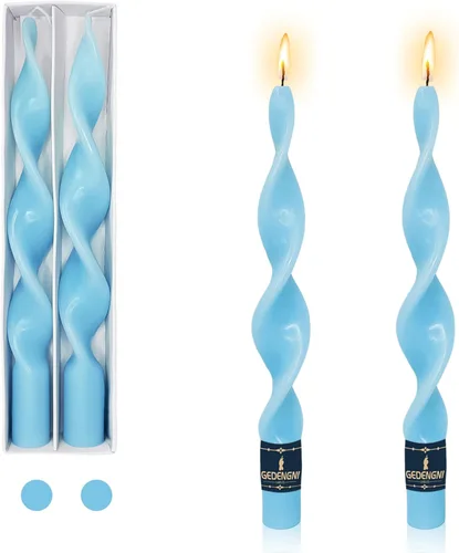 Miniatura 16 de Pink Candlesticks - Juego de 2 velas cónicas en espiral, sin perfume, de 10 pulgadas de largo, velas cónicas sin perfume para decoración del hogar