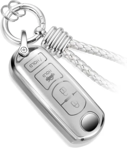 Miniatura 60 de Funda para Llavero Mercedes con Llavero de Cuerda Trenzada de Metal, Funda de Llave Suave Mejorada para Carcasa de Llavero Remoto Inteligente Sin